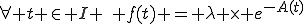 \forall t \in I \,\, f(t) = \lambda \times e^{-A(t)}