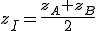 z_I=\frac{z_A+z_B}{2}
